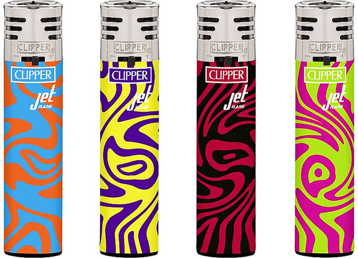 Goedkoopste Clipper JetFlame CKJ11 Aanstekers Funky Patterns (4 Stuks