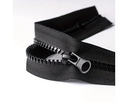 Bloktandrits - deelbaar - open einde - rits - 6mm rits - tentrits - zwart - 120 cm