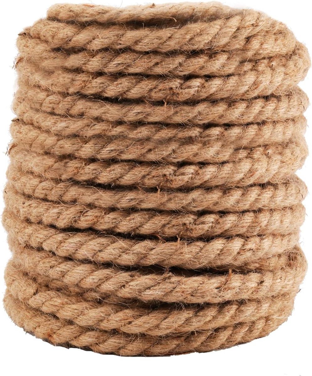 CABLEPELADO Natuurlijk henneptouw, jute koord, 10 meter lang x 4 mm dik