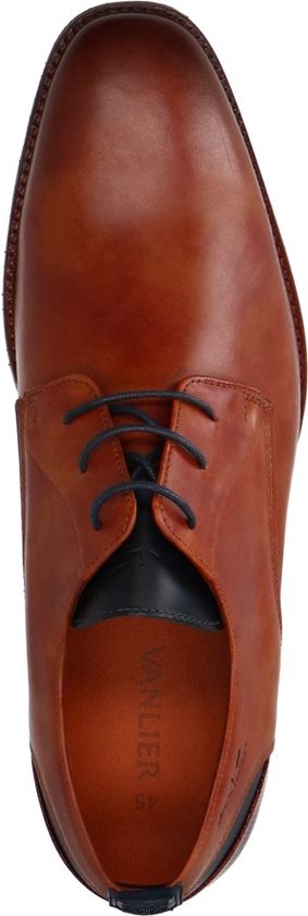 Van Lier - Homme - Chaussures à lacets en cuir cognac - Taille 43