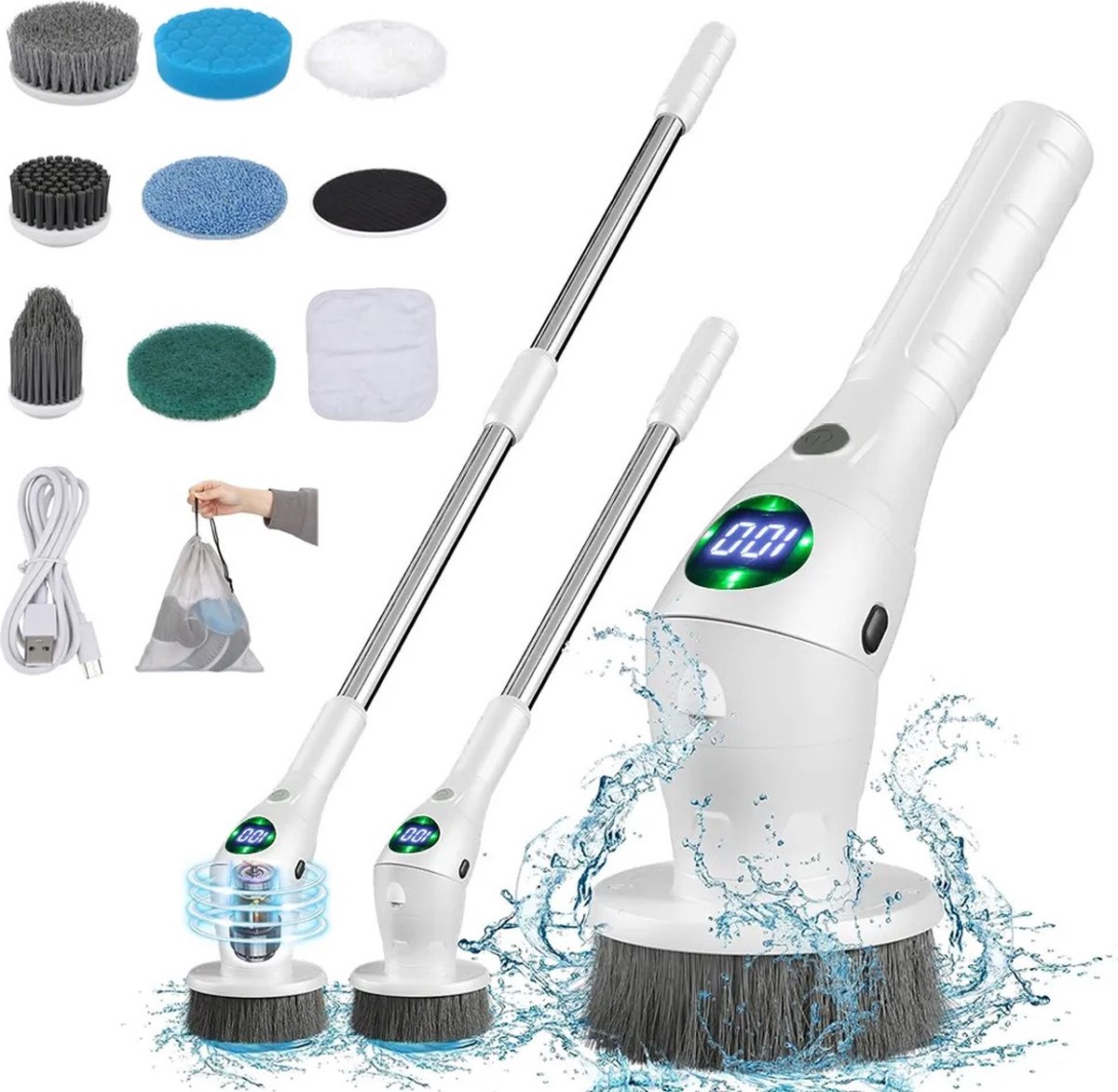 Goedkoopste Telescopische Wasborstel - Uitschuifbare Wasborstel - Elektrische Waterbezem Met Uitschuifbare Steel - Waterborstel - Schoonmaken