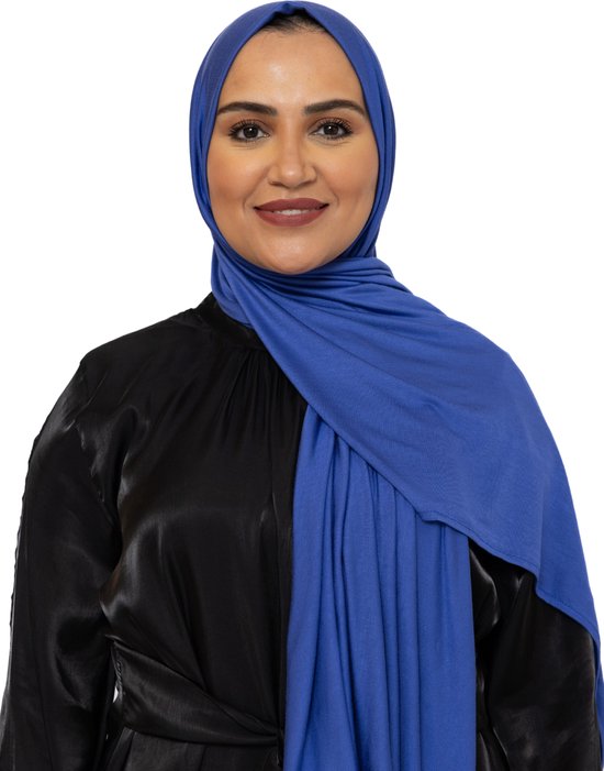 Foulard extensible en Katoen - Hijab - Écharpe - Turban - Foulard femme - Couvre-chef islamique - 60x170 cm - Couleur Myrtille