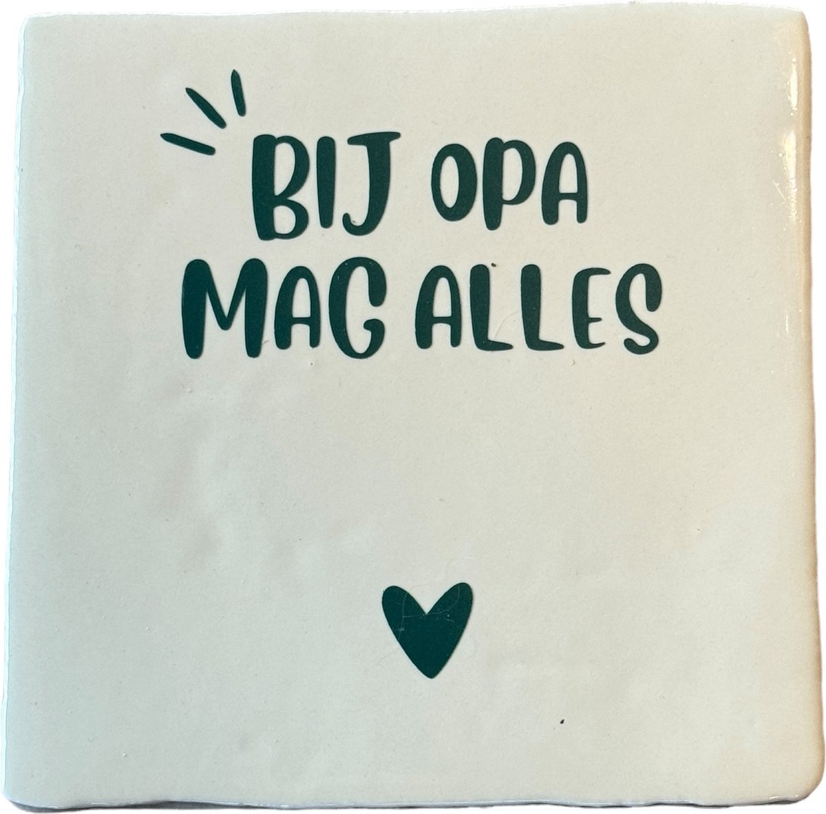 Hippe tegeltje met tekst: Van opa mag alles | Room [zacht geel] | Traffic groen | Vaderdag cadeau | Hippe Spreuktegel | Nieuwe woning cadeau | Verjaardagscadeau | Verjaardag | Birthday | Housewarming cadeau