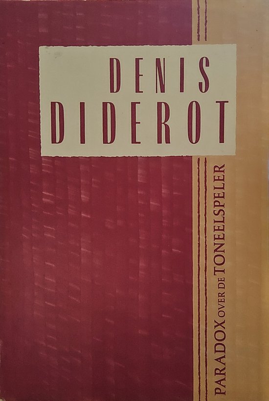 Couverture de livre 'Paradoxe sur le comédien' de Denis Diderot en rouge et crème.