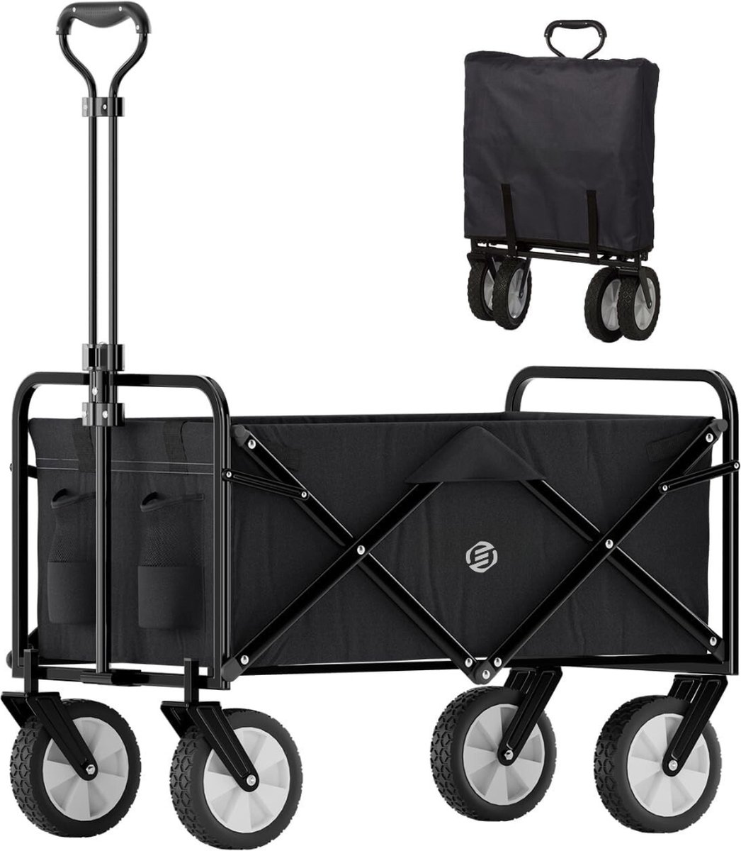 Equivera Bolderkar - Opvouwbare Bolderkar - Bolderwagen - Draaibare Wielen - Meerdere Standen - Strandkar