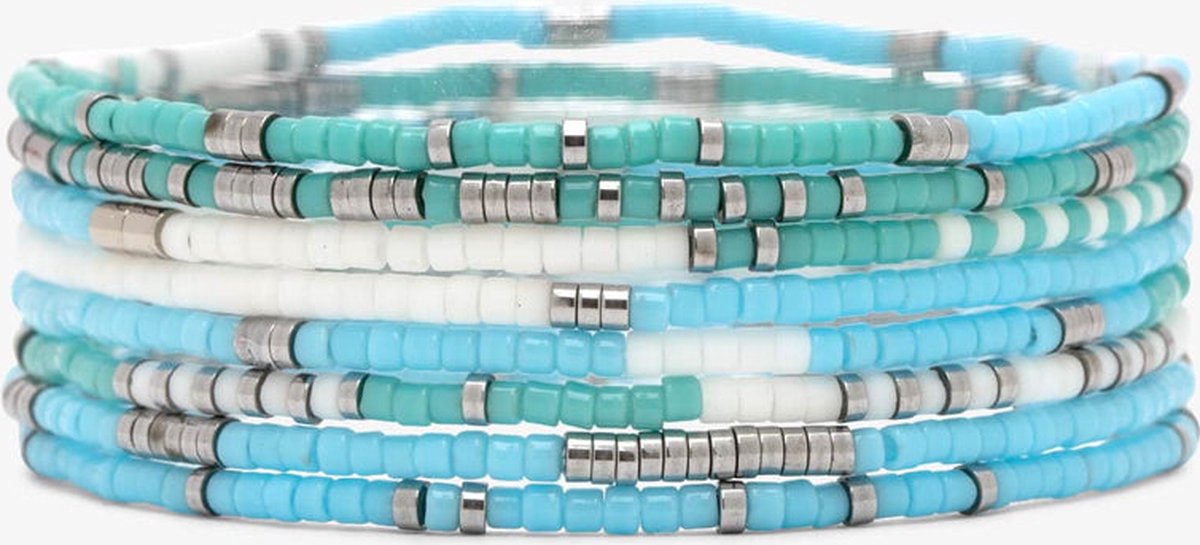 Pura Vida- SEAFOAM DREAM STRETCH ARMBAND SET VAN 8