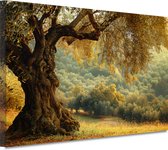 Décoration murale arbre - Tableau nature - Peinture sur toile Feuilles - Décoration murale classique - Tableaux sur toile salon - Peintures toile 60x40 cm