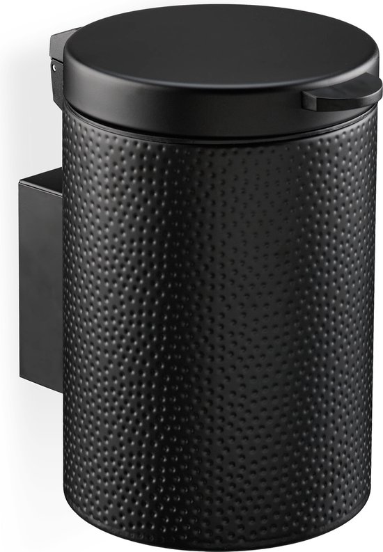 badkamer prullenbak - hangend - 3 l - softclose - metaal - toilet - wc - zwart