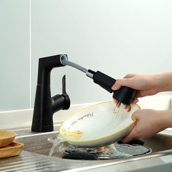 Koudwaterkraan Messing Antiek, Wandgemonteerde Eengreepsmeng Tuinkraan Lang, Spoelbakarmaturen Buiten Brons, 360° Draaibaar Wastafelarmatuur met Kruishendel voor Keuken, Badkamer, G1/2