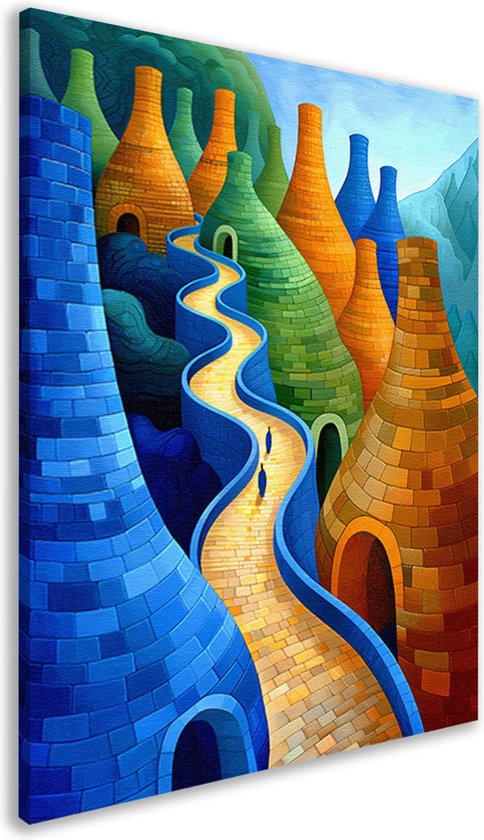 Décoration murale Bâtiments - Peinture Architecture - Peintures sur toile Personnes - Peintures rurales - Peintures sur toile - Toile d'art mural 75x100 cm