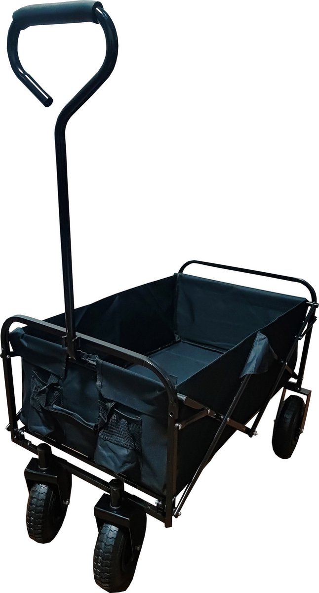 Bolderkar / Bolderwagen met Luchtbanden - Opvouwbaar - Zwart