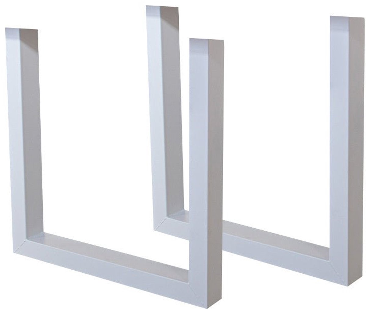 Dimehouse Set van 2 metalen tafelpoten U-frame wit