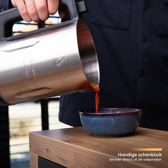Hoge Kwaliteit Zwarte Soepmaker en Blender in 1 - Soupmaker - Soep Maker voor Thuis - Blender met Kookfunctie - Voor 8 Personen - 1.6L van Nutribullet — afbeelding 5