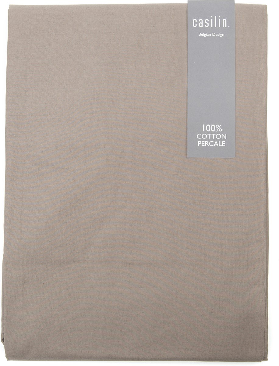 Casilin - Luxe Hoeslaken - Perkal Katoen - Taupe - 90x200cm