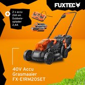 Bol.com FUXTEC grasmaaier accu 40V (2x 20V) - set met batterij (2x 2Ah) en lader (2.4A dubbellader) aanbieding