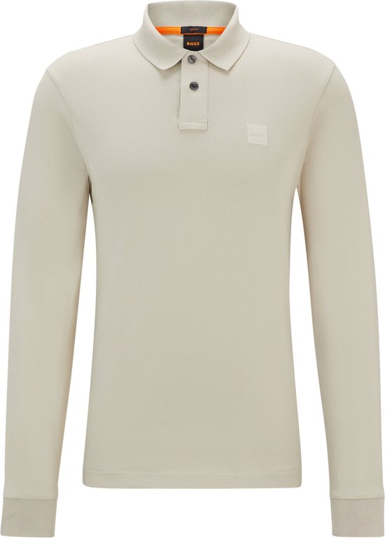 BOSS Passerby Polo Ecru - Maat M - Heren - Longsleeve polo