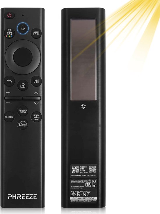 Universele Solar Remote BN59 - Geschikt voor Samsung Afstandsbediening Smart TV - Werkt zonder Batterijen - USB C Oplaadbaar - BN59-01385B / BN59