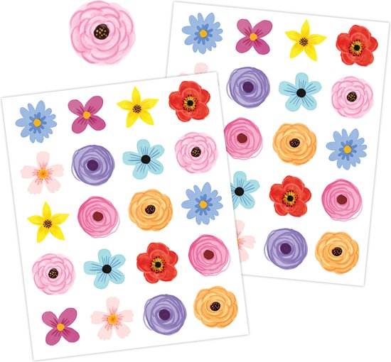 Bloemen Stickers - Stickervellen - Stickers Volwassenen - Stickers Meisjes - Stickervellen Volwassenen - Stickervellen Bloemen - Mooie Stickers - Knutselen Volwassenen - Knutselen Meisjes - Stickers Kinderen - Stickervellen Kind