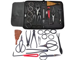 Bonsai gereedschap set (16-delig )- BBonsai boompje verzorgingskit - onsai Starters kit –Tuingereedschap - Bonsai schaar - Bonsai Concave Takkensnijder - Bladsnijder -Tuinbenodigdheden