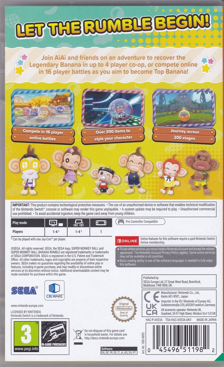 Super Monkey Ball Banana Rumble Switch