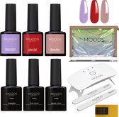 Moods Gellac BIAB Starter Pakket – Secret Dreams - Builder in a Bottle – BIAB Nagellak – Inclusief UV/LED Lamp, Bokkepoot, Nagelvijl, Primer, Base en Top Coat