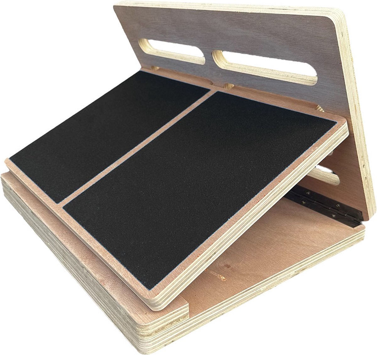 Slant Board Wood | Kneesovertoesguy based | Knie-versterkende uitrusting | Squats en Lunges | Tibialis Versterking | Premium Houten Constructie | Verstelbare Hoeken | Antislip | Ideaal voor Flexibiliteit, Balans & Kracht | Zwart Anti-slip Grip