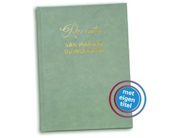 Receptenboek invulboek gepersonaliseerd - Hardcover - Receptenboek zelf invullen - Met zelf te kiezen titel in goud op het omslag - Luxe uitvoering met groen kunstleren omslag