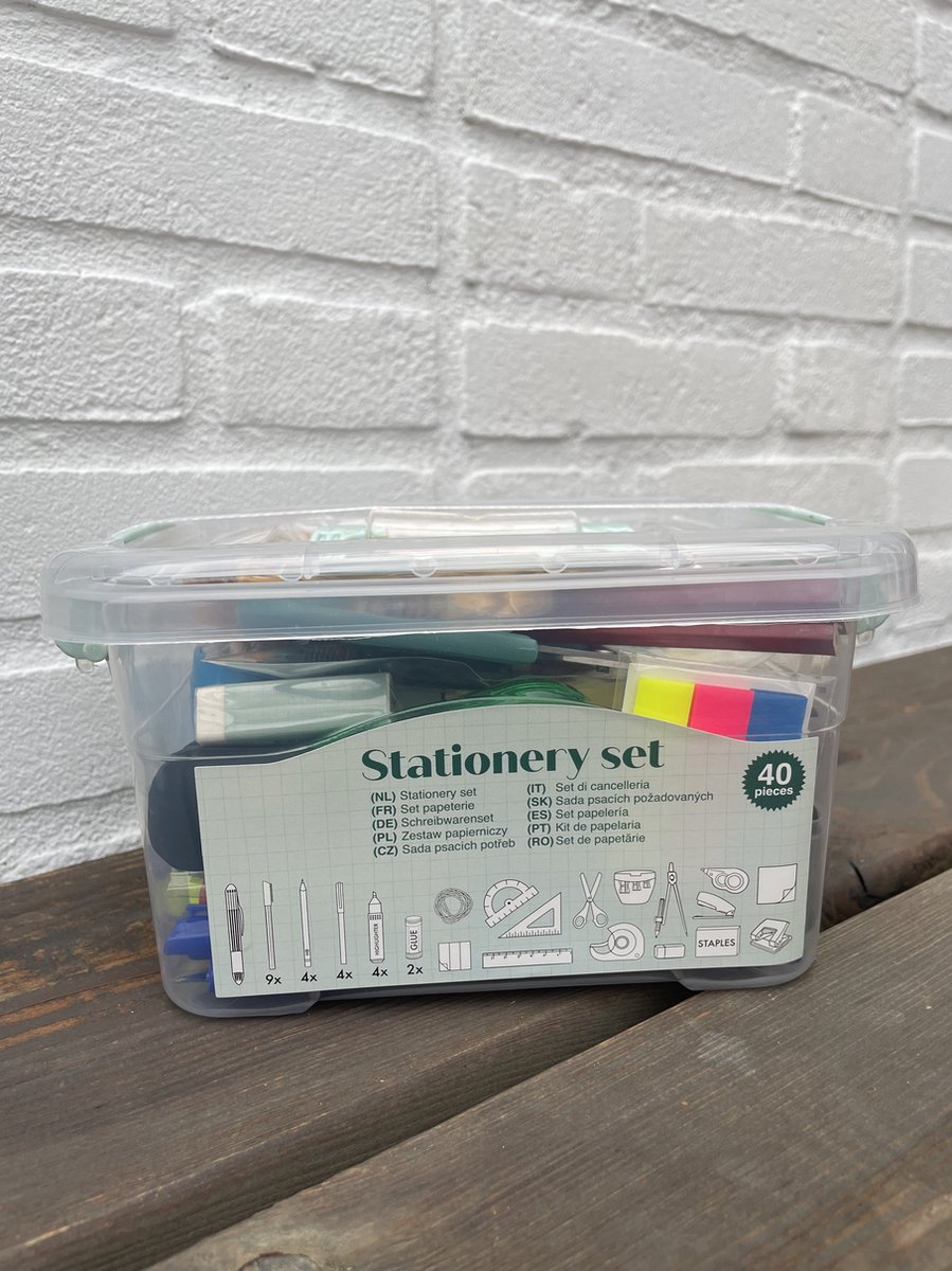 Stationary Set inclusief opbergdoos - Kantoorartikelen set - Bol