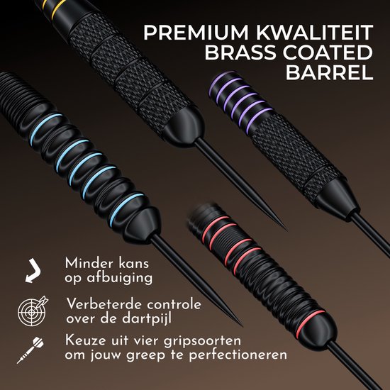 Navy Strikes Dartpijlen Set 23 Gram - Set van 12 Pijlen - 4 Soorten Grip - Flights Darts en Dart Shafts - Darten - 108 Delige Set - Incl Add-a-Gram 24 Gram van Navy Strikes — afbeelding 3