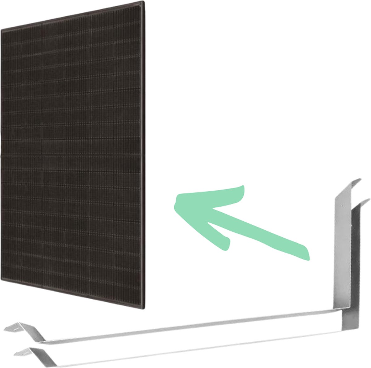 Zonnepaneel Beugel voor 1 Paneel - Aluminium Zonnepaneel Frame - Zonnepaneel Beugel voor Plat Dak - Eenvoudig te monteren - Landscape Opstelling - Geschikt voor bijna alle Zonnepanelen