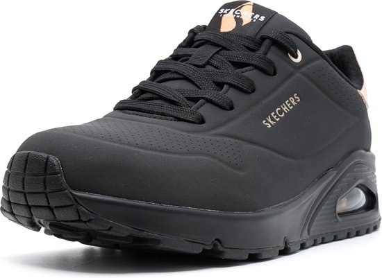 Skechers Uno - Gouden Air - Dames Sneakers - Zwart