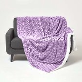 Homescapes Plaid polaire Violet clair et revers sherpa, 160 x 200 cm