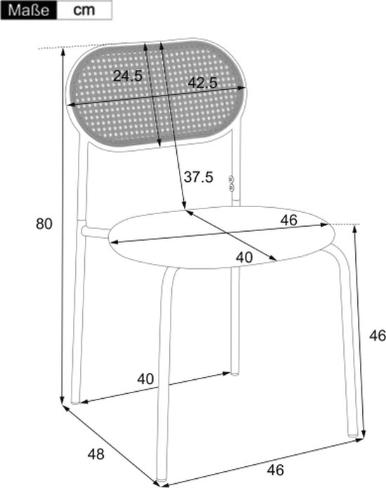 Set de 6 chaises de salle à manger - Chaise de loisirs moderne et simple avec quatre pieds de support en métal - Chaise de loisirs en rotin - Chaise de salon et de chambre - Marron