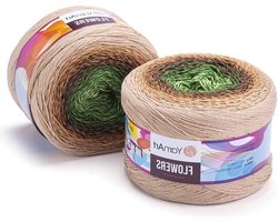 Knitting Yarn - YarnArt Flowers - 500 Gr - Multicolored 308 - Cotton Pac Blend