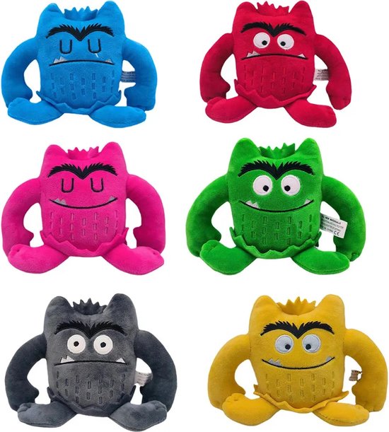 het Kleurenmonster knuffels zonder boek - set van 7 knuffels - knuffels kleurenmonster — afbeelding 4