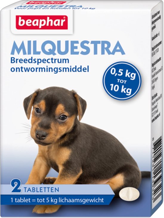 Beaphar Milquestra Kleine Hond/Puppy - Ontwormingsmiddel - 2 Tabletten