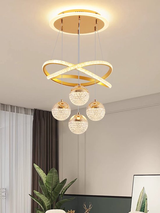 Foto: Luxilamps 4 bollen hanglamp kroonluchter woonkamer eet tafel 100w