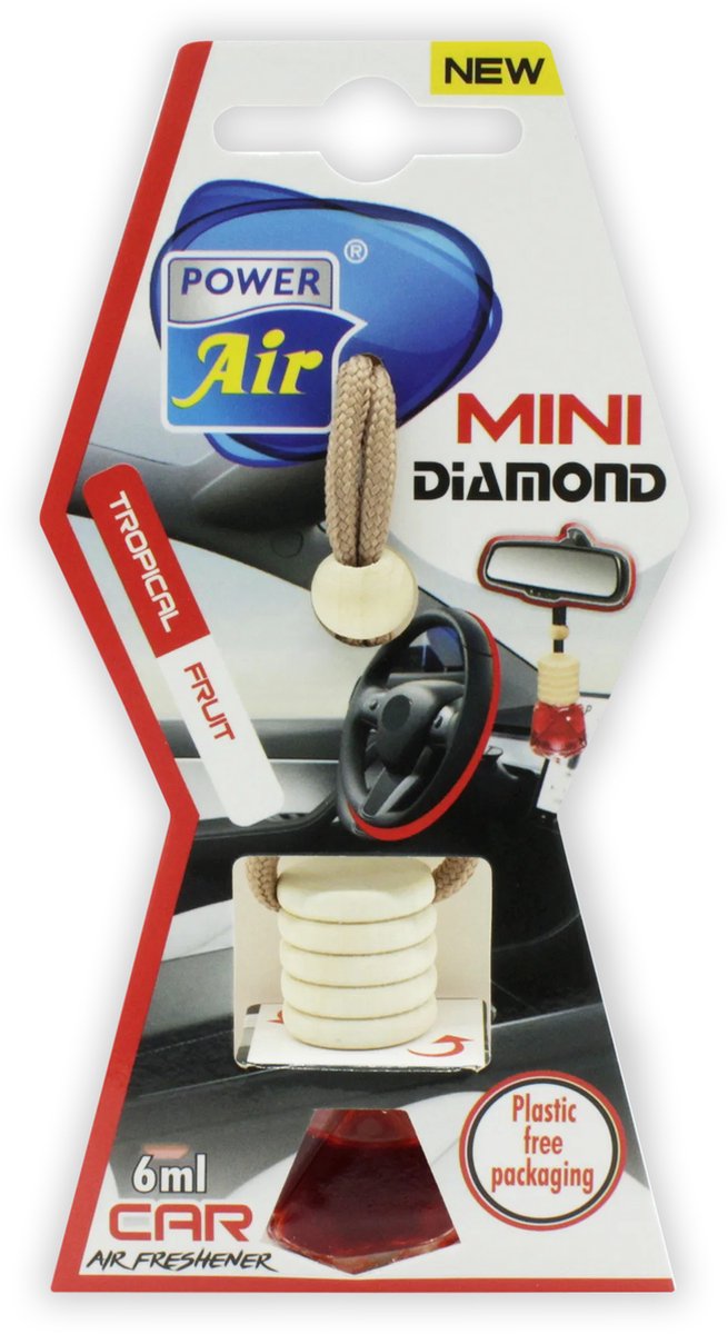 Goedkoopste Power Air Diamond Mini - Luchtverfrisser Auto - Autoparfum Geur - Geurverfrisser Tropical Fruit