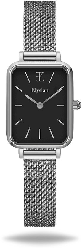 Elysian - Montre Femme Rectangulaire - Maille Argent - Etanche - 26mm - Cadeau pour Femme