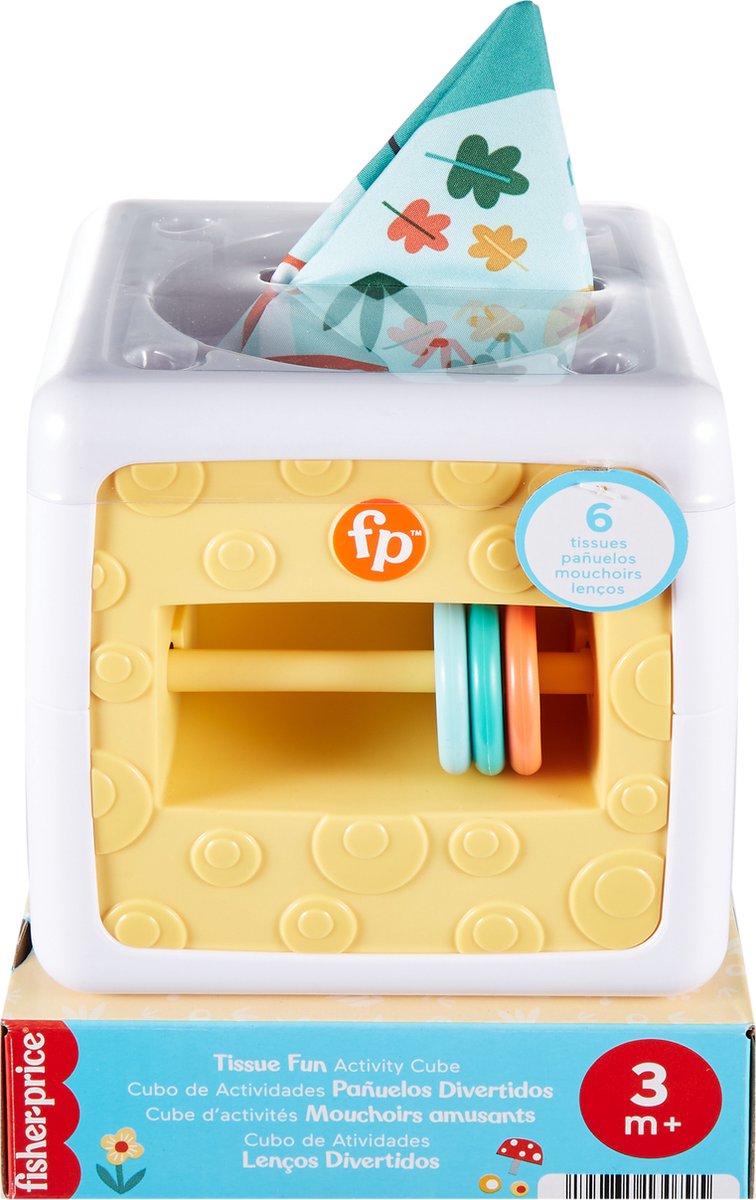 Fisher-Price Paradise 2 in 1 baby Speel activiteiten kubus Tissue box