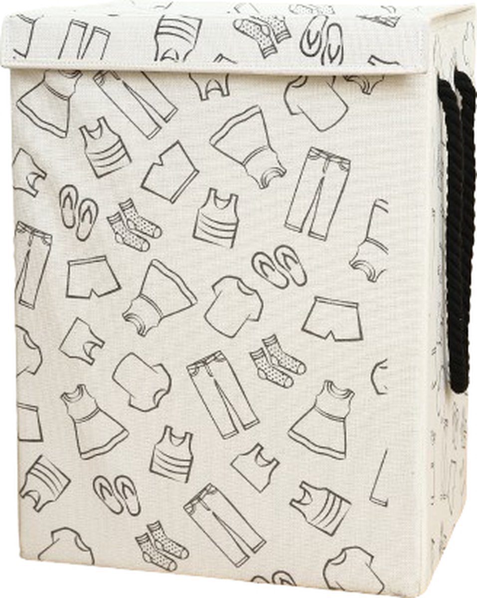 Goedkoopste Lexorion Waskist - Wasmand - Opvouwbare Wasmand - Deksel en Handige Handvatten - 75L Wasmand - Efficiënte Wasorganisatie - Heupwasmand - Ruimtebesparend - Mileuvriendelijk - Wit - 30x42x56 cm