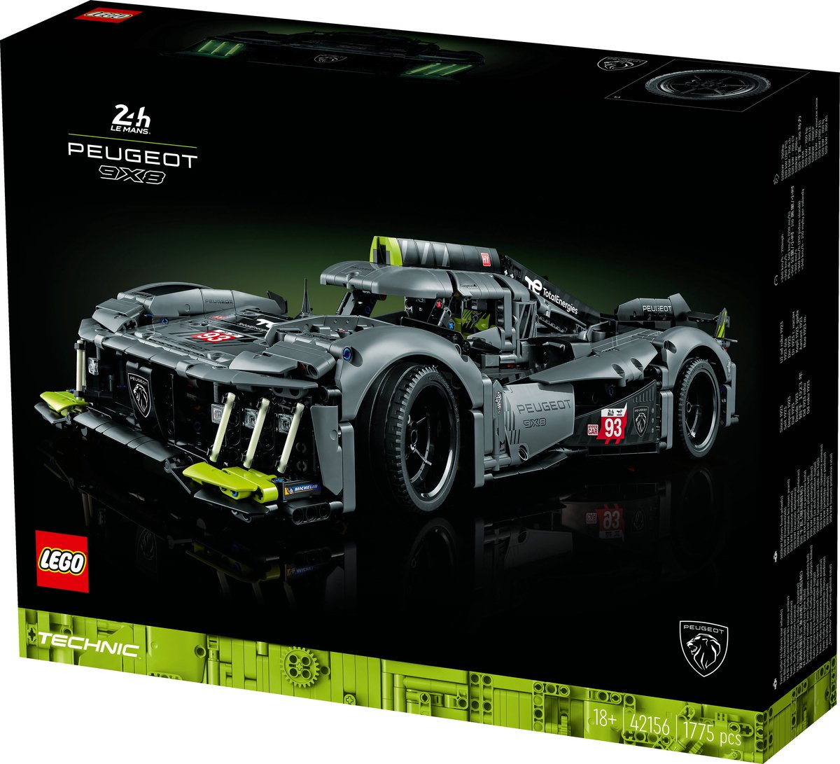 LEGO Technic PEUGEOT 9X8 24H Le Mans Hybrid Hypercar Modelauto Bouwpakket voor Volwassenen - 42156 — afbeelding 19