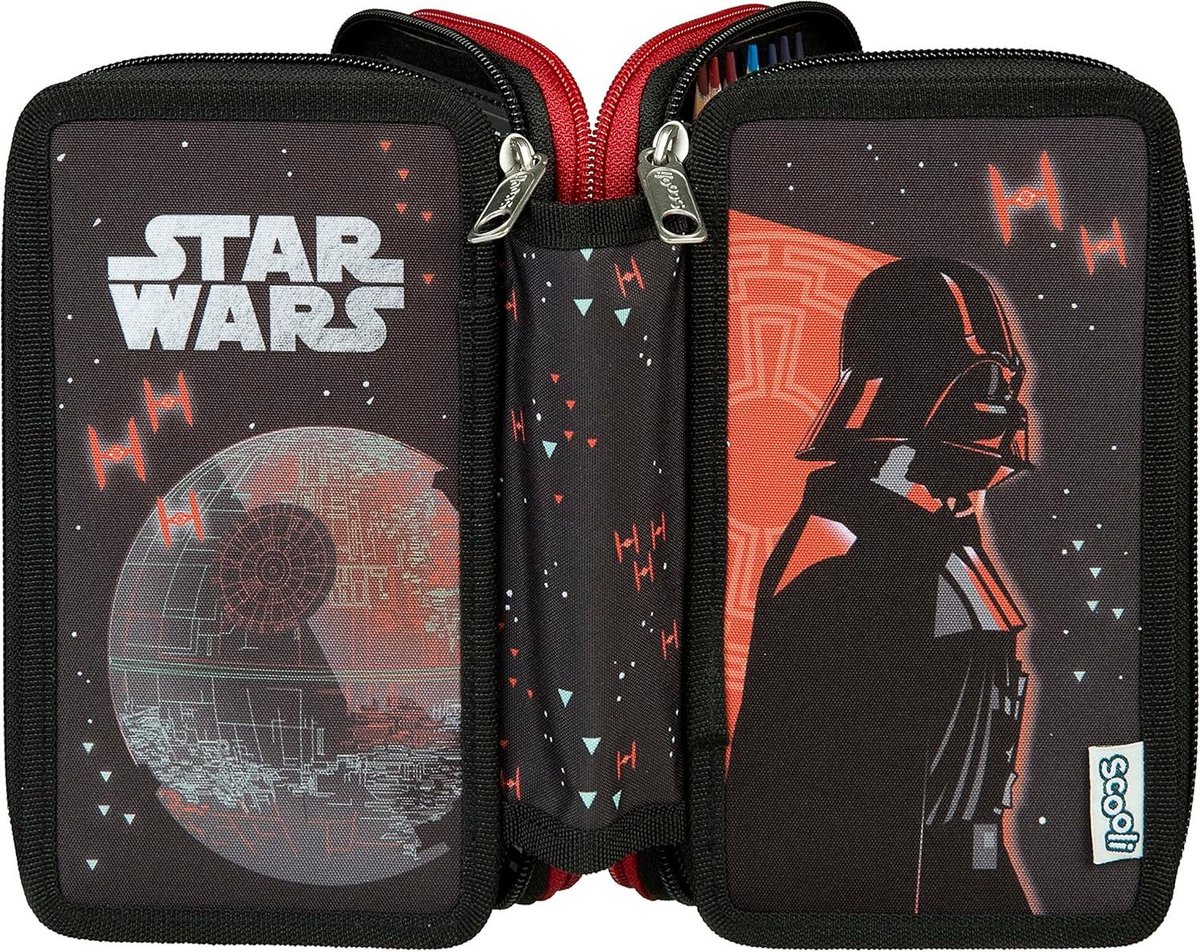 Scooli - Star Wars Tripledecker - Filled pencil case with Eberhard Faber pens - Stylish pencil case with motif - Eberhard Pencils - Ideal for school use Scooli - Star Wars Tripledecker - Filled pencil case with Eberhard Faber pens - Stylish pencil case with motif - Eberhard Pencils - Ideal for school use