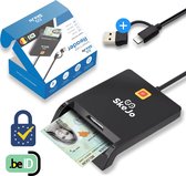 SkeJo ID Kaartlezer Identiteitskaart Belgie Eid-kaartlezers ID Card Reader - Identiteitskaartlezer met USB/USB C Kaart lezer Belgische