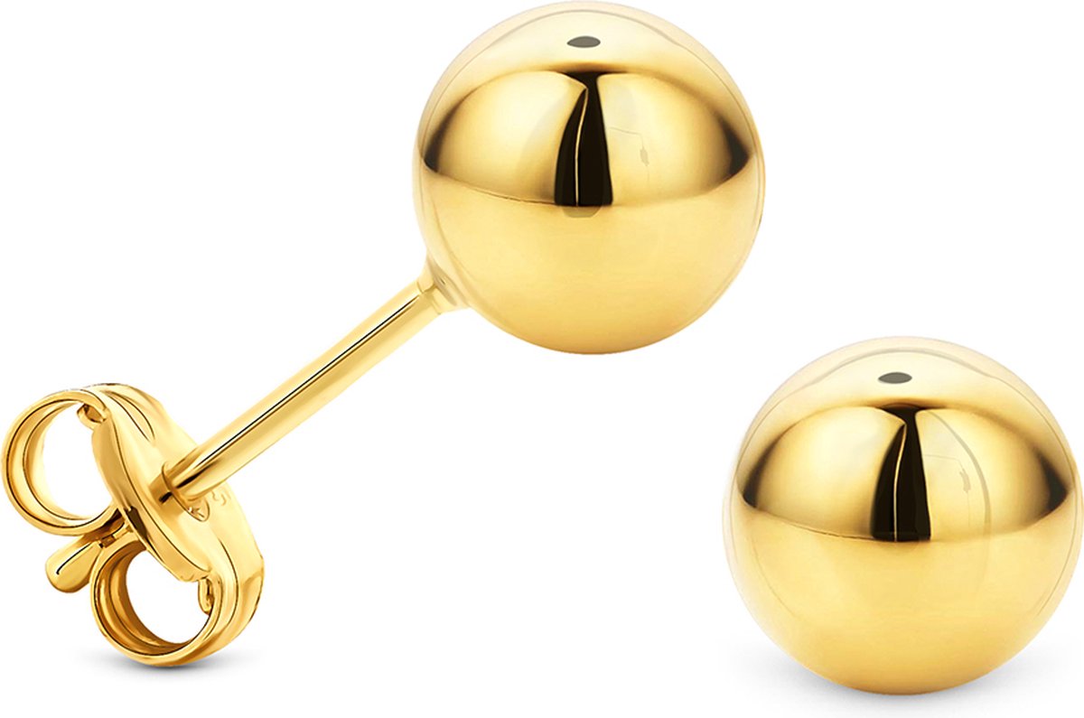 Miore Pure Oorbellen Dames - 14 Karaat Goud - Knopjes - 6 mm