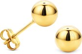 Miore Pure Oorbellen Dames - 14 Karaat Goud - Knopjes - 6 mm