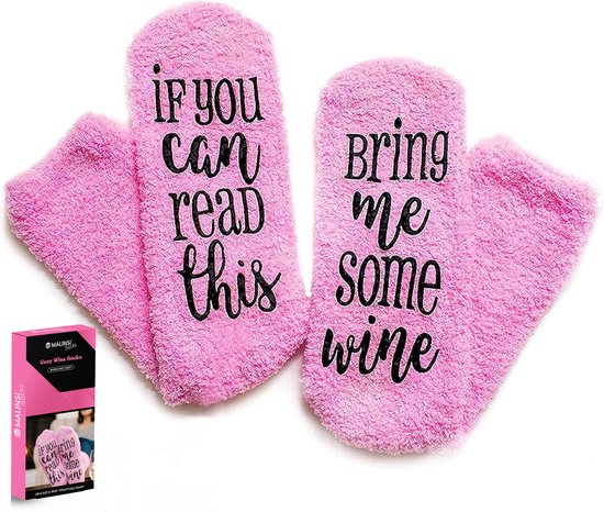 Chaussettes de Vin moelleux - Chaussettes de Chaussettes d'intérieur - dames - taille unique - antidérapant - cadeau pour elle - drôle - pendaison de crémaillère - cadeau de fête des mères - femme - anniversaire - maman - maman