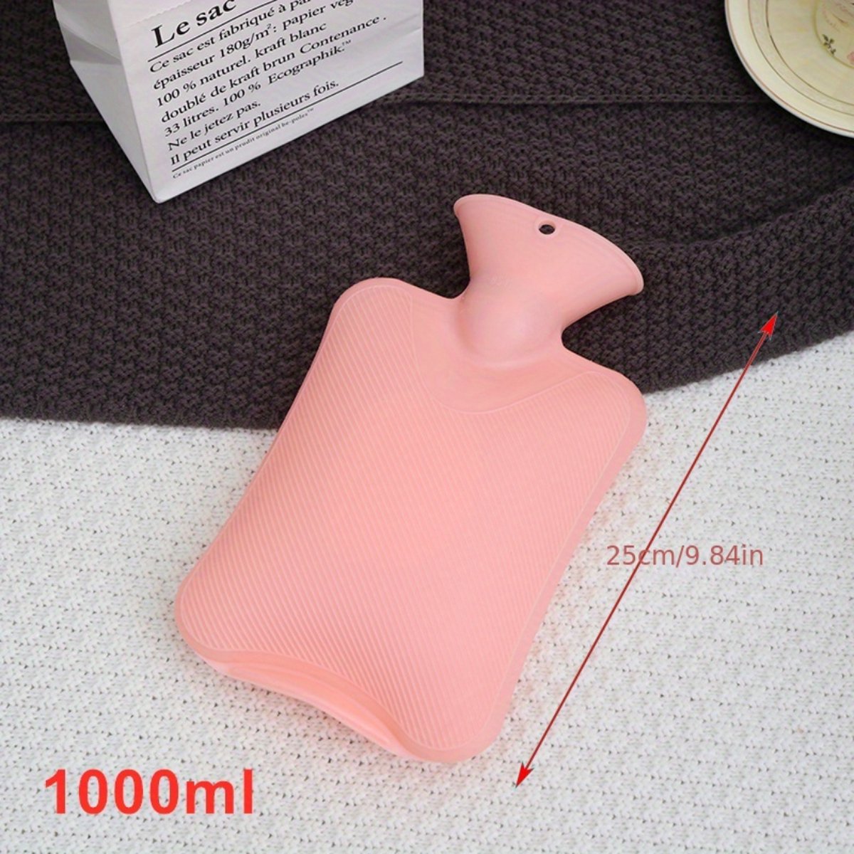 Nivard Warmtekruik - Warmwaterzak Met Hoes - Warmwaterkruik - Warmtekussen - Knuffel Kruik - Bag - Roze - 2 Liter – foto 6