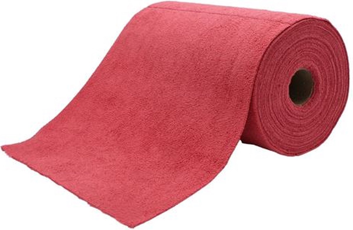Goedkoopste Weska Microvezeldoek op Rol - Rood - 30x30 cm - 80 Stuks