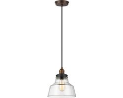 Feiss LED Hanglamp Baskin | 1X E27 Max 60W | Dimbaar | Painted Aged Brass/Dark Weathered Zinc